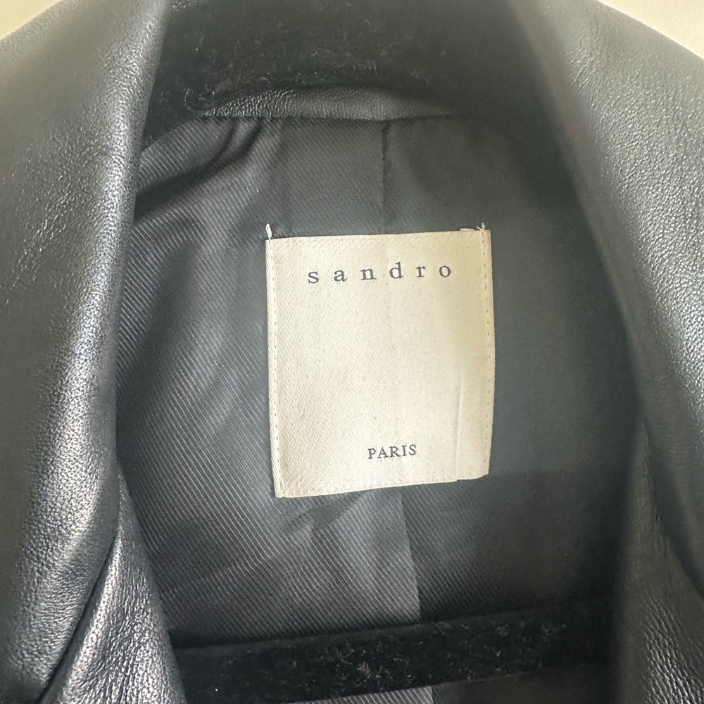 Sandro Black Leather Biker Jacket - Picture 4 of 6